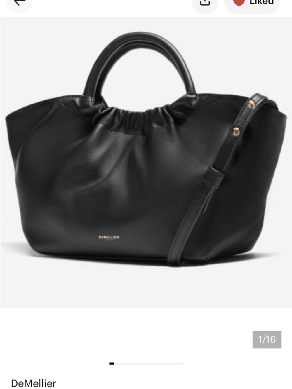 DeMellier Midi Los Angeles Tote N58 Black Leather Crossbody Purse